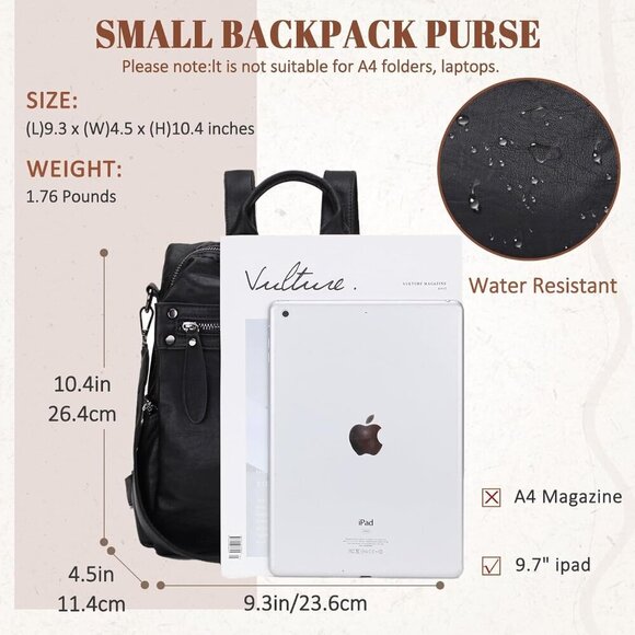 Women Backpack Purse Faux Leather Convertible Shoulder Bag Travel School main image 4
